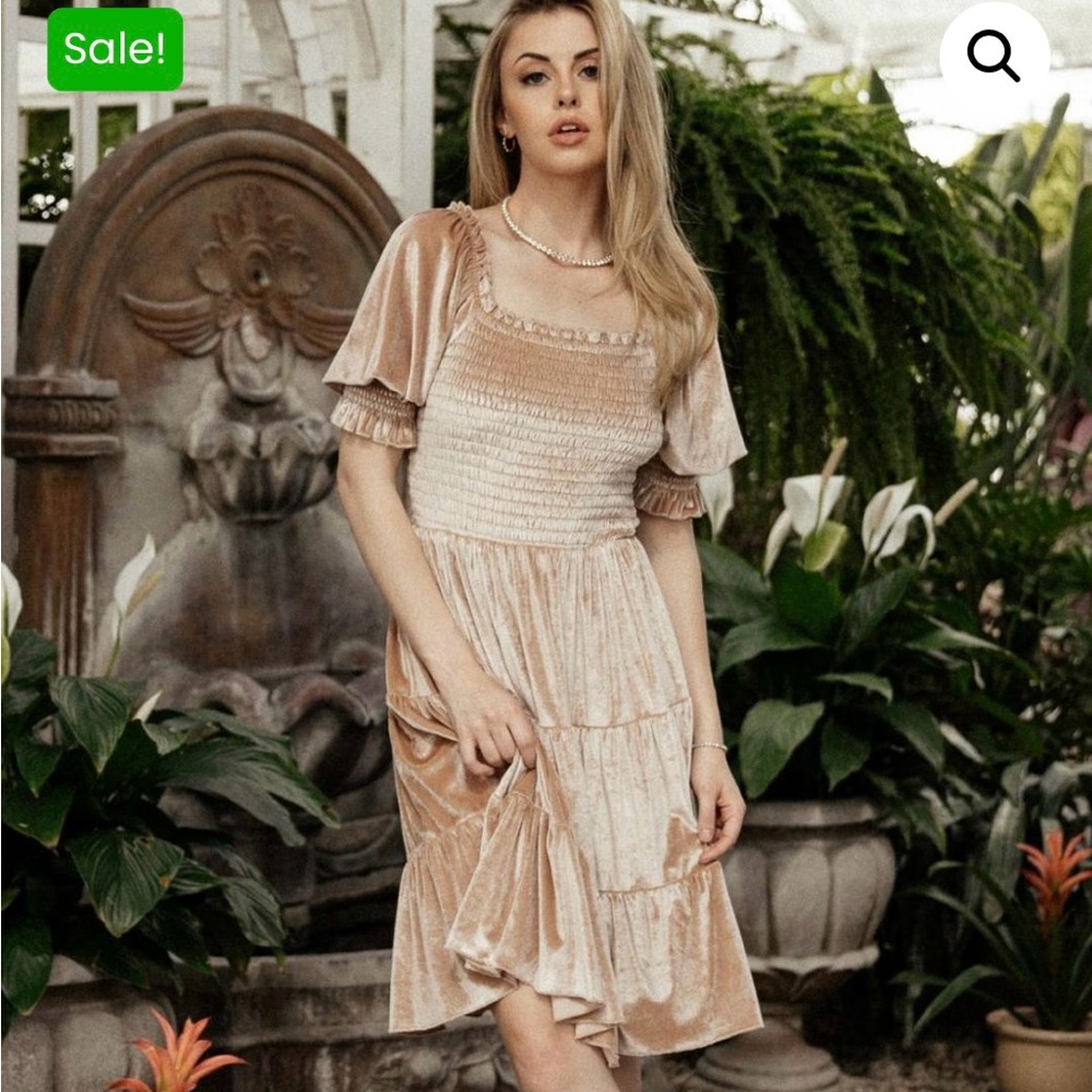 Smocked velvet dress